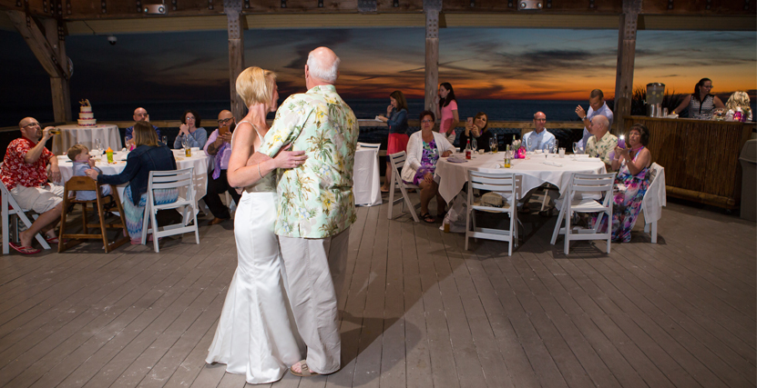 Father Daughter Dance in South Beach Pavilion at Sunset