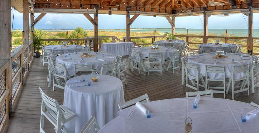 Honeymoon Island Table Arrangement under Gazebo