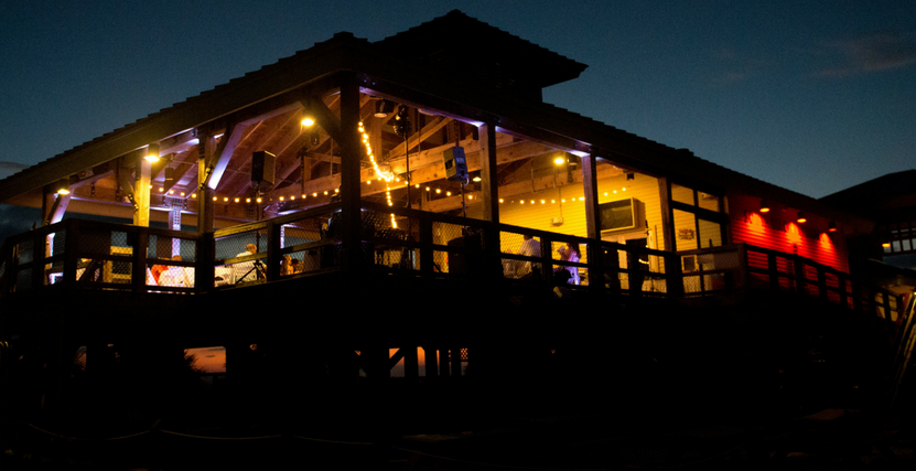 Reception lights on the south beach pavilion