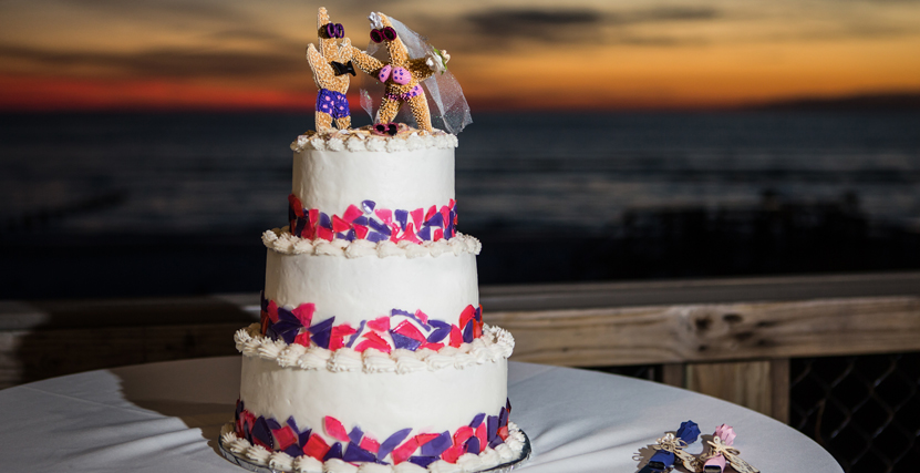Colorful Starfish Wedding Cake