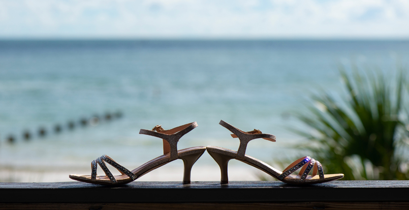 Wedding Shoes overlooking Honeymoon Island by Shannon Livingston