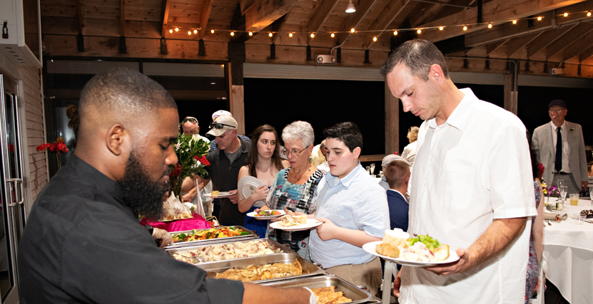 South Beach Pavilion Reception Buffet Line by Shannon Livingston Photography